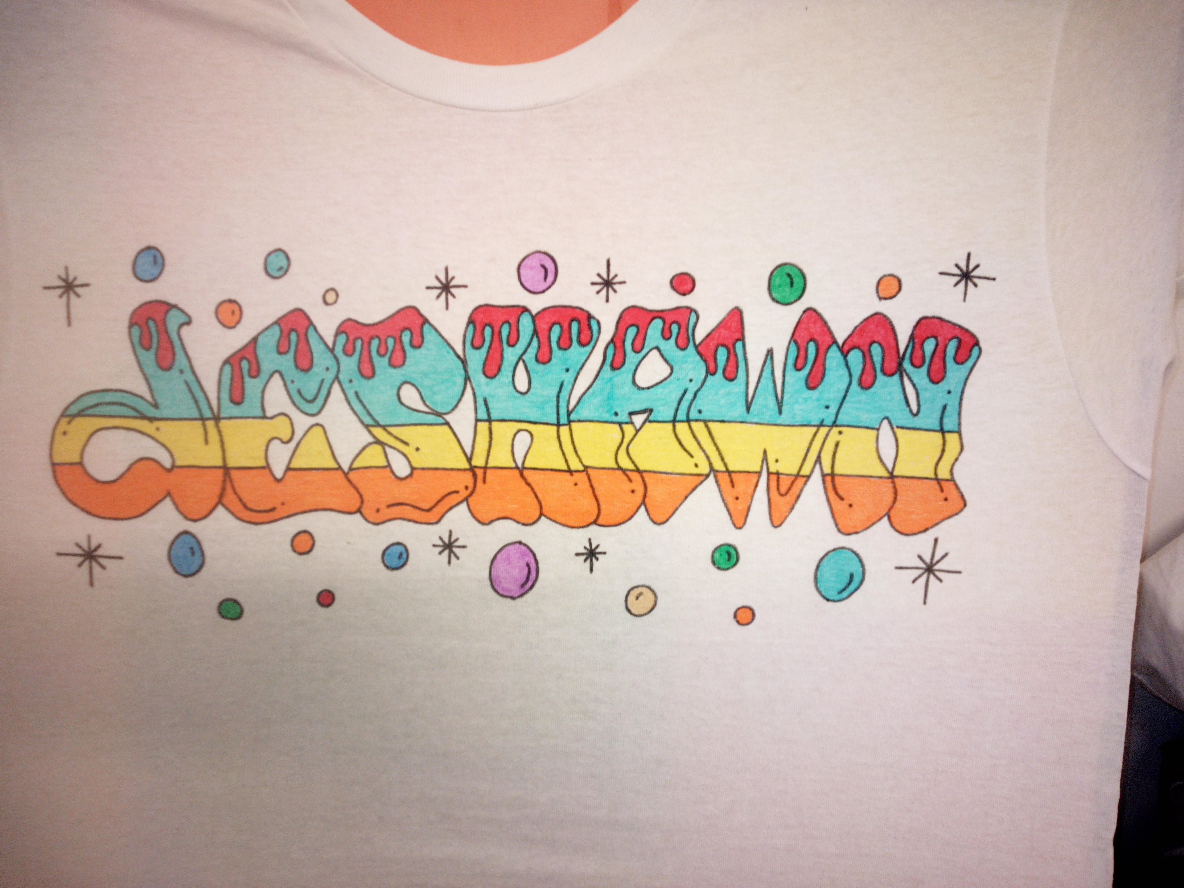 Short sleeve tshirts, and pants with graffiti names
